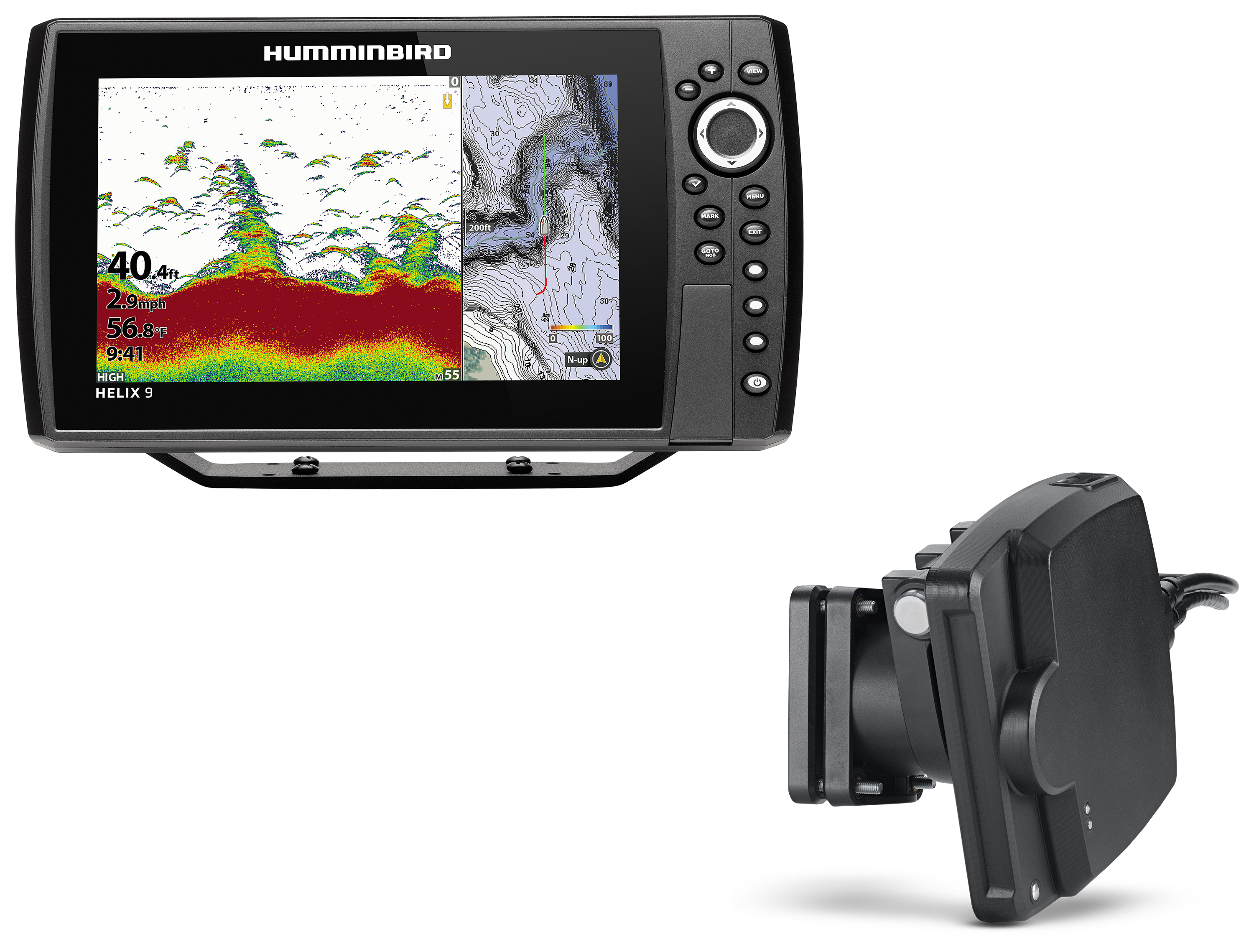 Humminbird HELIX 9 CHIRP MEGA SI+ GPS G4N Fish Finder Bundle with MEGA